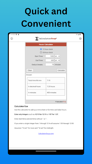 Hours Calculator: Time Tracker Screenshot 3