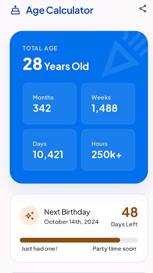 Age Calculator Date of Birth Screenshot 1