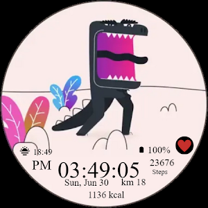 Animated Dino Mino Watch Face Screenshot 2