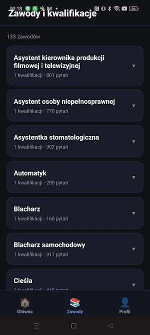 Egzaminy Zawodowe Screenshot 1
