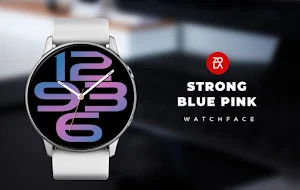 Strong Blue Pink Watch Face Screenshot 0