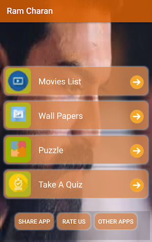 Ramcharan -Wallpapers,Movies List,puzzle,quiz Screenshot 0