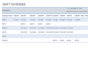 Free Office Schedules Templates Screenshot 2