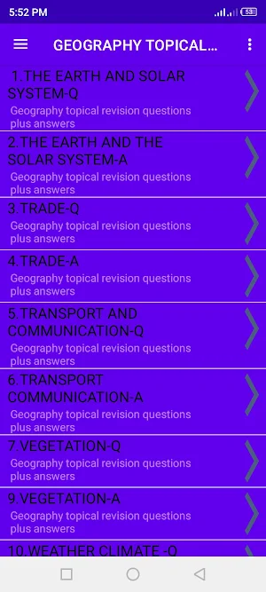 Geography questions and answer Screenshot 1