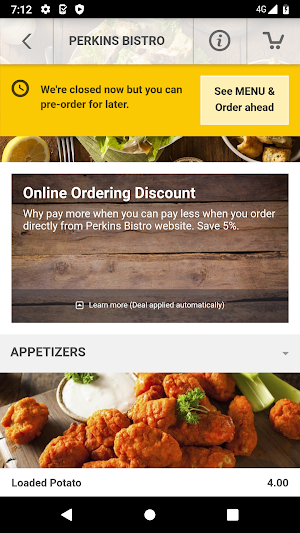Perkins Bistro Screenshot 2
