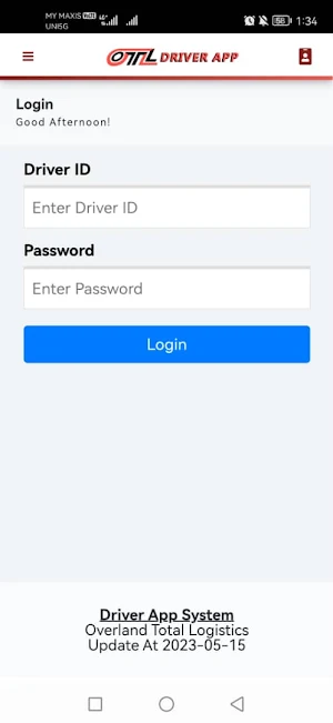 OTL Driver App Screenshot 1