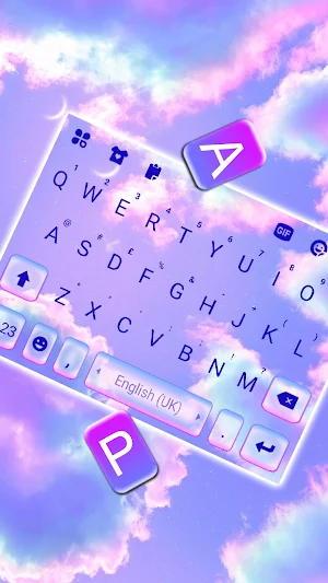 Purple Sky Aesthetic Keyboard Background Screenshot 1