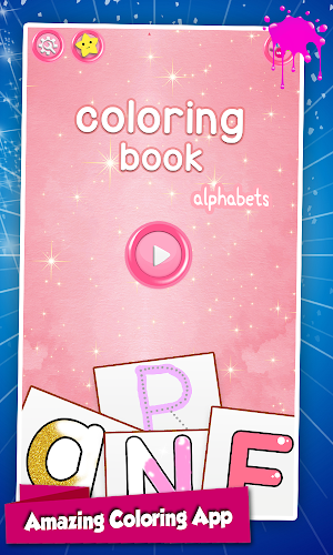 Alphabets Coloring book Glitter and Fireworks Screenshot 0