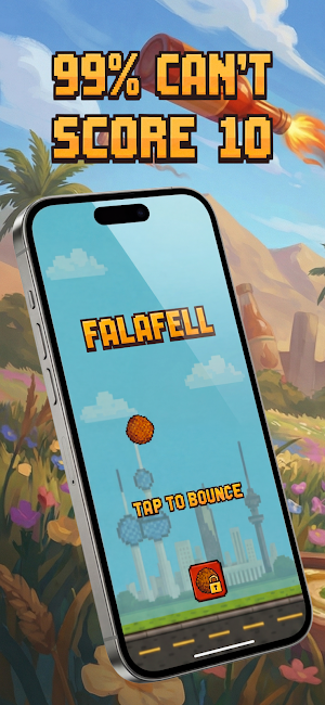 Falafell: Flappy Falafel Game Screenshot 0