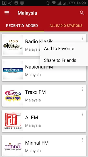 Malaysian Radio Stations Screenshot 0