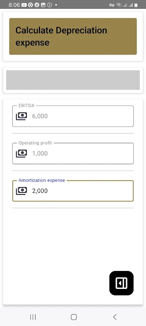 EBITDA Calculator Screenshot 2