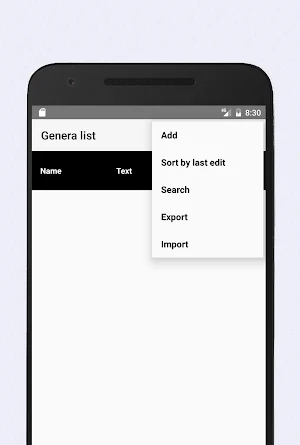 Genera list Screenshot 1