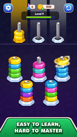 Bolt Sort: Stacking Puzzle Screenshot 0