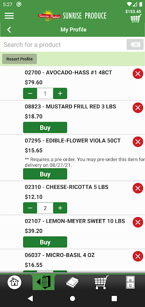 Sunrise Produce Checkout App Screenshot 1