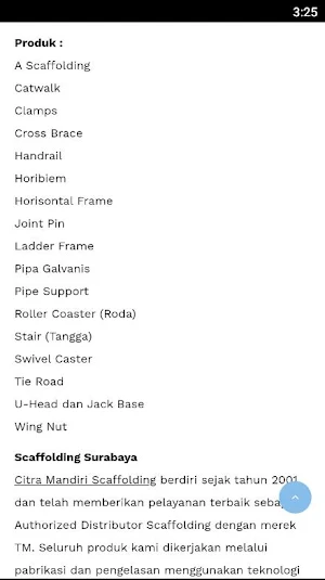 Citra Mandiri Scaffolding Surabaya Indonesia Screenshot 3