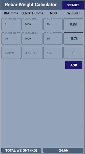 TMT Bar Weight Calculator Screenshot 0