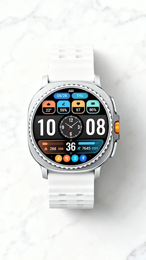 【Hybrid】Flat Small Clock Screenshot 3