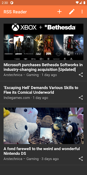 RSS Reader Edge Screenshot 0