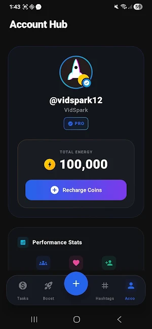 VidSpark Likes - Followers Screenshot 0