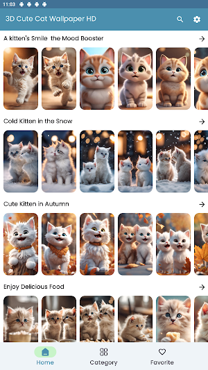 3D Cute Cat Wallpaper HD Screenshot 1