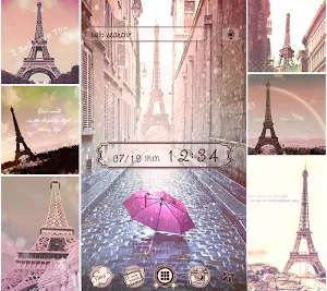 Theme Rain at the Eiffel Tower Screenshot 0