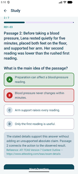 ATI TEAS 7 Practice Test 2026 Screenshot 1