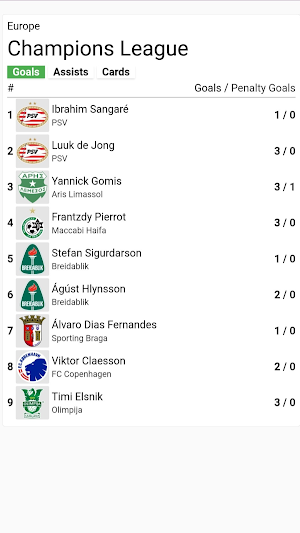 Champions League MatchTracke Screenshot 2