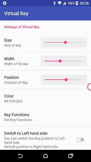 Virtual Key - Support for One-handed operation Screenshot 3