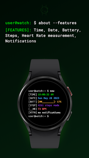 *nix Terminal Watch Face Screenshot 1