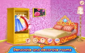 Princess Room Cleanup-Wash, Clean, Color by Number Screenshot 1
