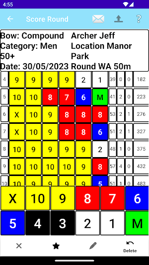 ArcheryLink  score plot rounds Screenshot 0