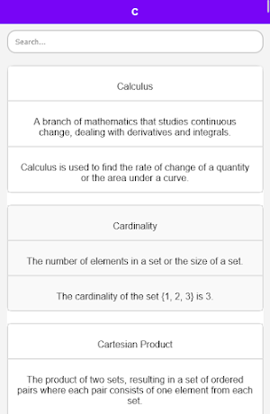 Mathematics Dictionary Screenshot 3