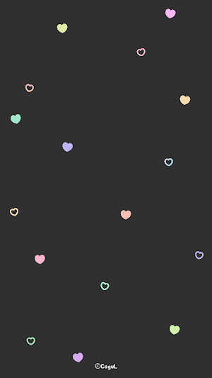 카카오톡 테마 - 하트 패턴_코튼 캔디 다크 Screenshot 0