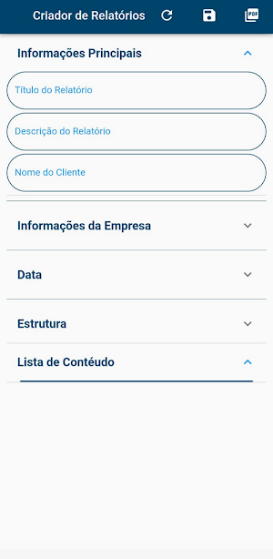 Criador de Relatórios Screenshot 1