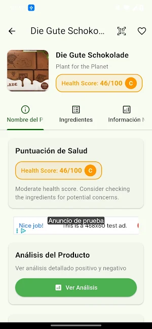 Food Scann Nutrition Scanner Screenshot 2