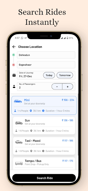 Point Pe - Book Cab Taxi & Bus Screenshot 2