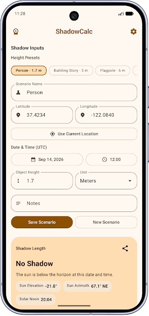 ShadowCalc: Sun Shadow Length Screenshot 2