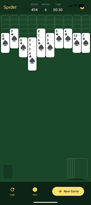 Spider Solitaire Screenshot 1