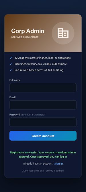 VP Corp & Admin AI Screenshot 2