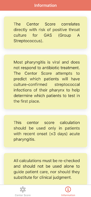 Centor Score for Sore Throat Screenshot 2