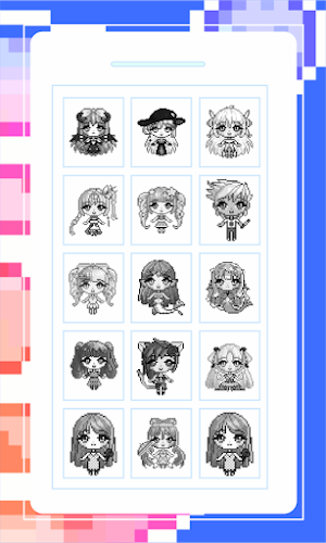 Pixel Art Unnie Doll Games Coloring Screenshot 1