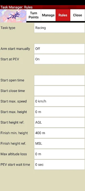 XCSoar with PEV start Screenshot 1