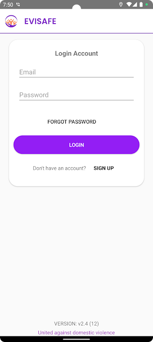 EviSafe Domestic Violence App Screenshot 1