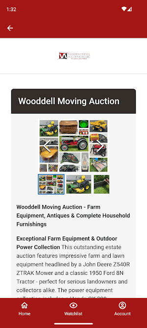 Vondenhuevel Auctions Screenshot 1