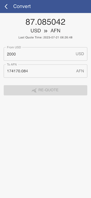 USD to AFN Screenshot 2