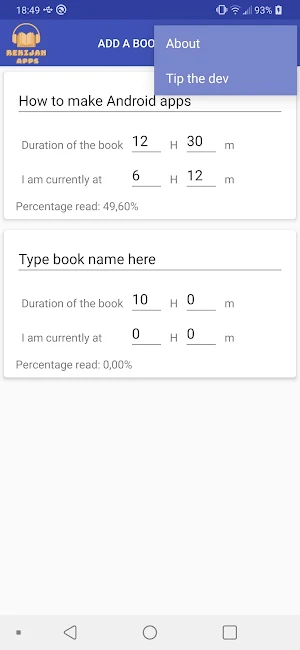 Audio Book Percentage Calculat Screenshot 1