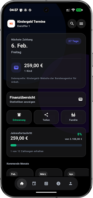 Kindergeld: Payment Dates 2026 Screenshot 0