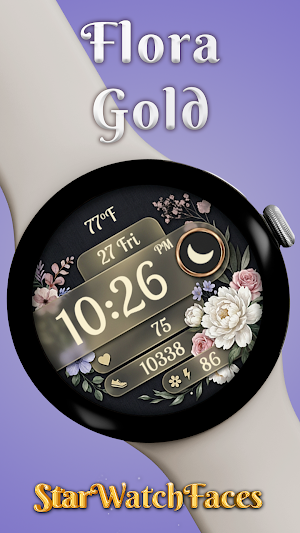 Flora Gold - Floral Watchface Screenshot 0
