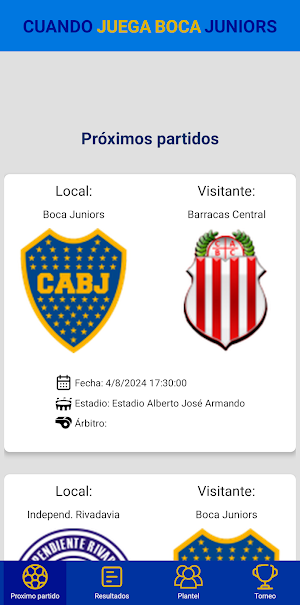 Cuando juega boca juniors Screenshot 0