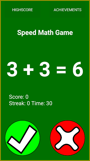 Speed mental math Game Screenshot 0